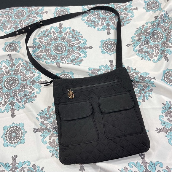 Vera Bradley Black Cloth Shoulder Bag - Picture 1 of 7